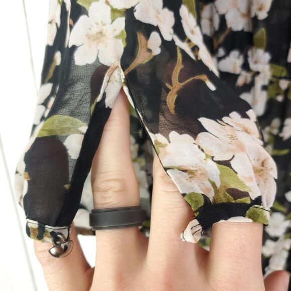 Forever 21 Top Womens 3X Duster Kimono Longline Floral Button Front Lightweight - Picture 4 of 10